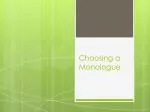 Choosing a Monologue - slide 1