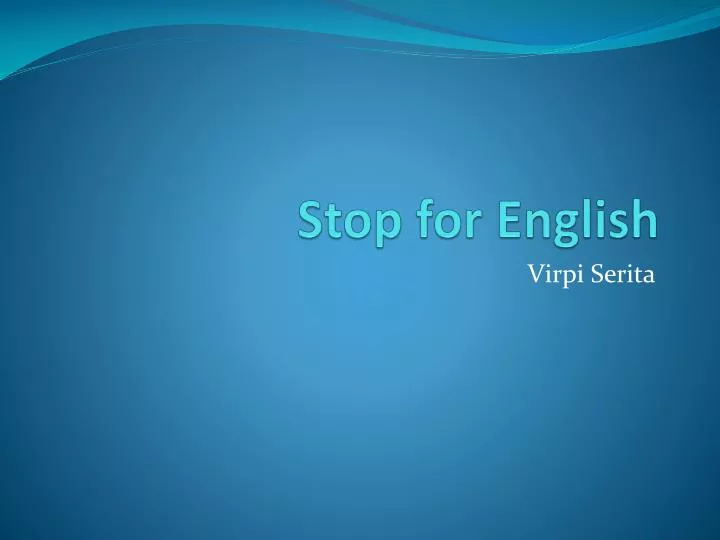 stop for english