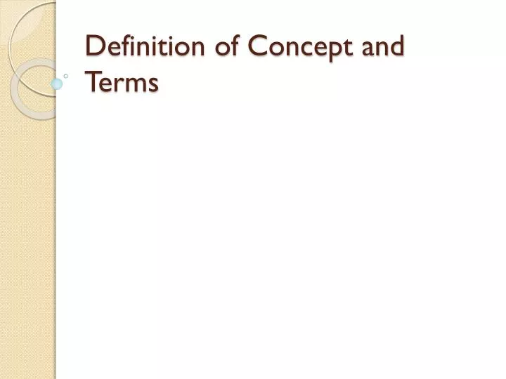definition of concept and terms