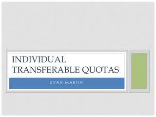 Individual Transferable Quotas