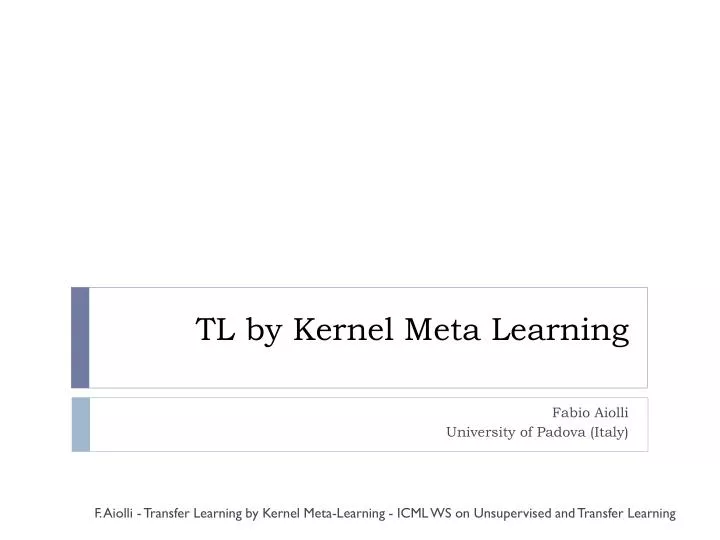 tl by kernel meta learning