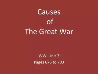Causes of The Great War