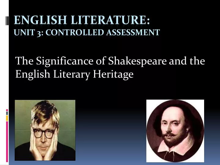 english literature unit 3 controlled assessment