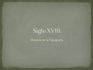 siglo xviii