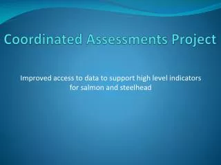 Coordinated Assessments Project