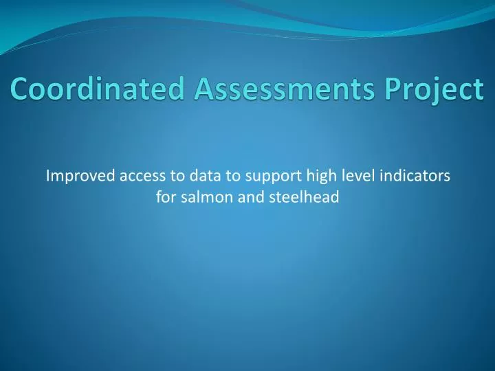coordinated assessments project