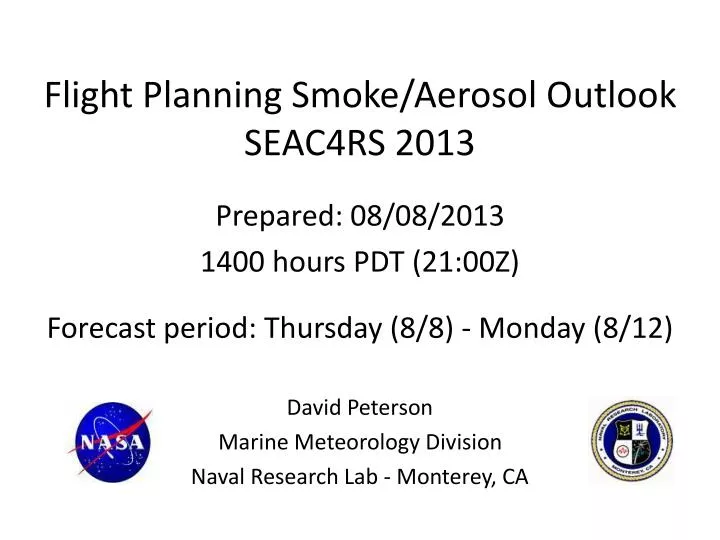 flight planning smoke aerosol outlook seac4rs 2013