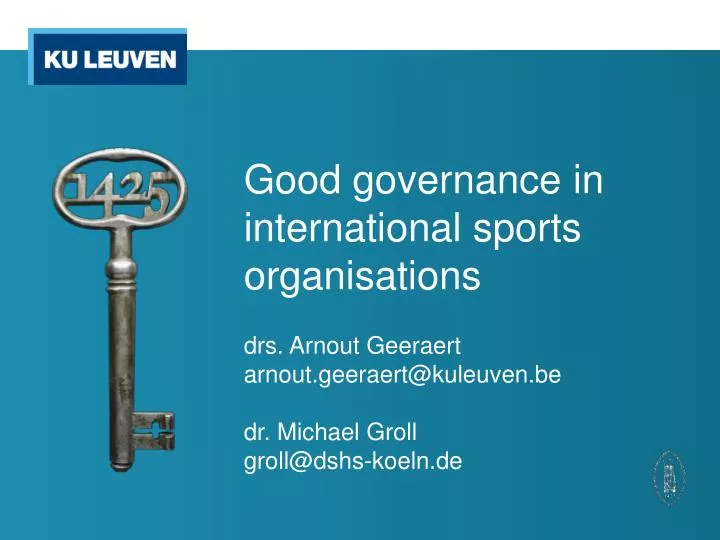 good governance in international sports organisations