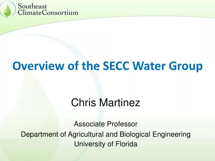 overview of the secc water group