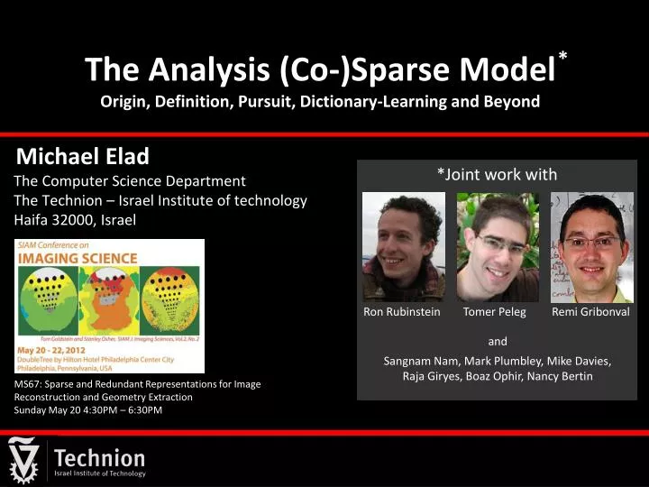 the analysis co sparse model origin definition pursuit dictionary learning and beyond