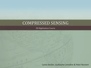 Compressed sensing