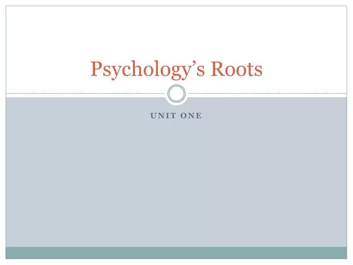 psychology s roots