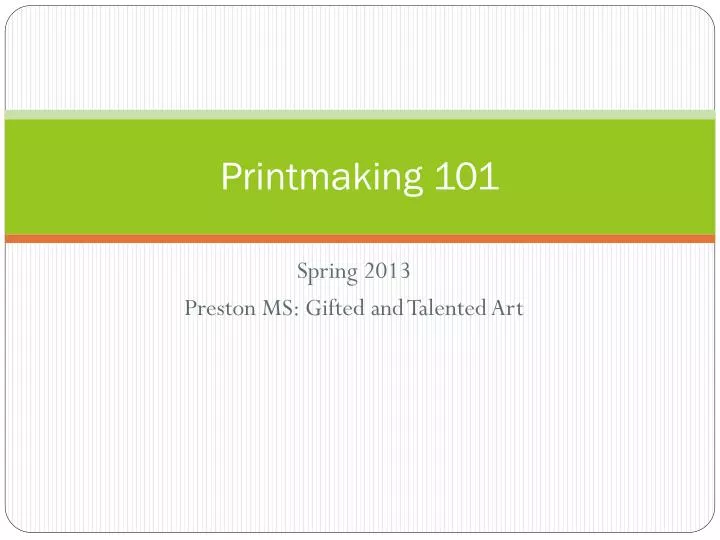 printmaking 101