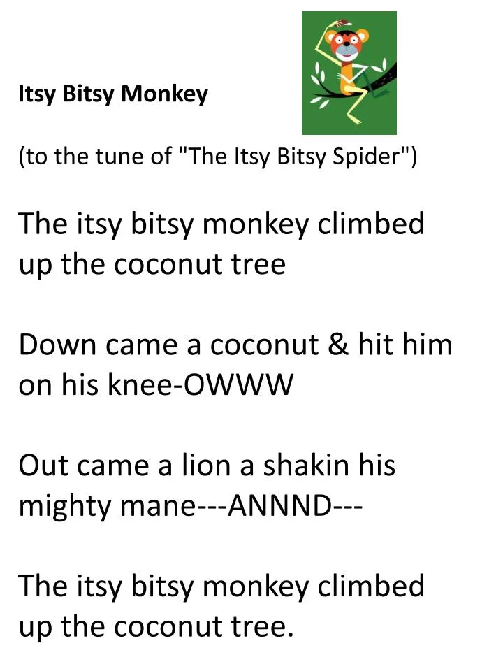 ppt-itsy-bitsy-monkey-to-the-tune-of-the-itsy-bitsy-spider