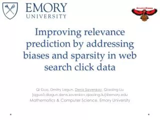Improving relevance prediction by addressing biases and sparsity in web search click data