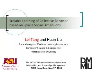 Scalable Learning of Collective Behavior based on Sparse Social Dimensions