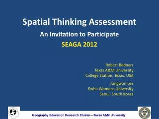 Spatial Thinking Assessment