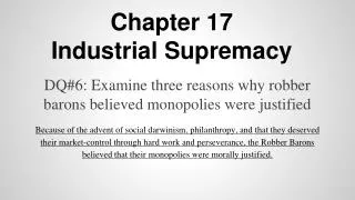 Chapter 17 Industrial Supremacy