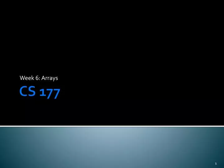 week 6 arrays