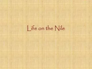 Life on the Nile