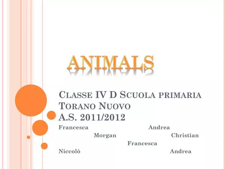 classe iv d scuola primaria torano nuovo a s 2011 2012