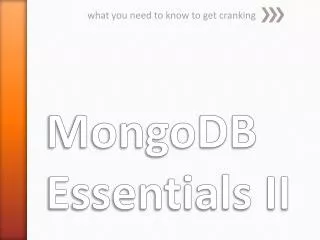 MongoDB Essentials II