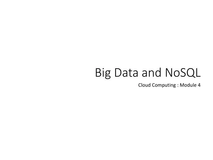 big data and nosql