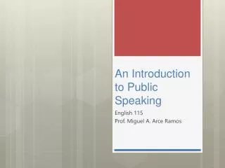 An Introduction to Public Speaking