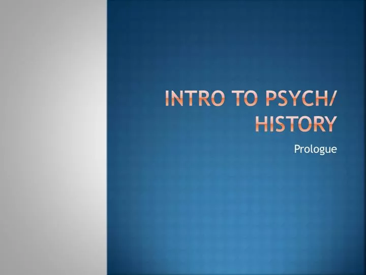 intro to psych history
