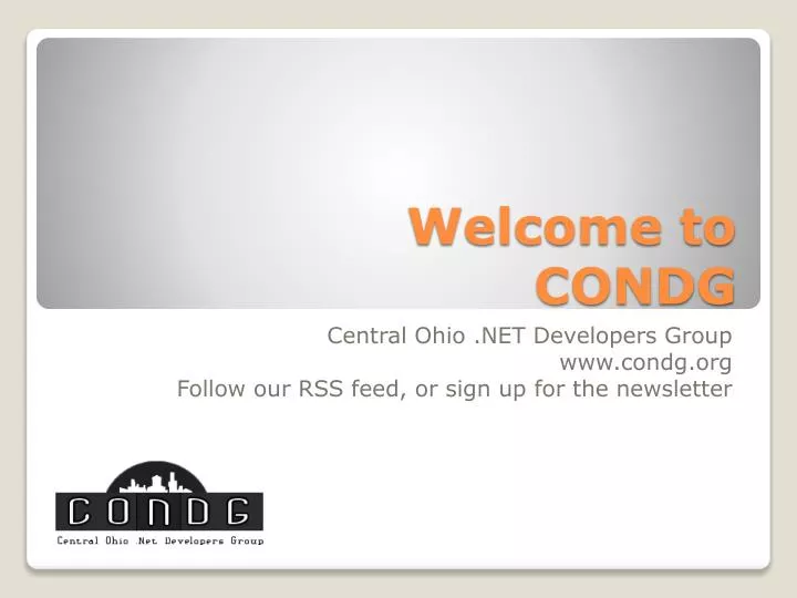 welcome to condg