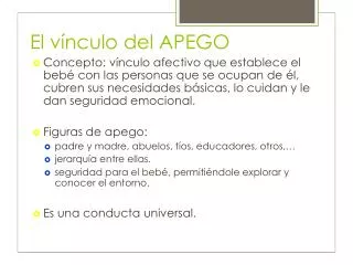 el v nculo del apego