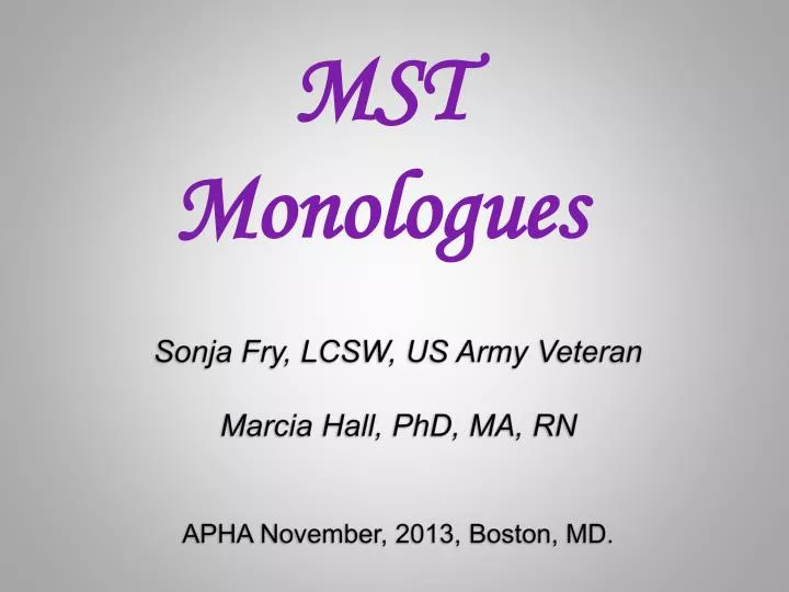 sonja fry lcsw us army veteran marcia hall phd ma rn apha november 2013 boston md