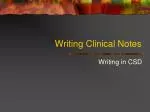 Writing Clinical Notes - slide 1