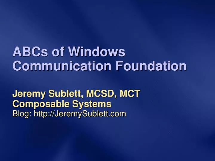 abcs of windows communication foundation