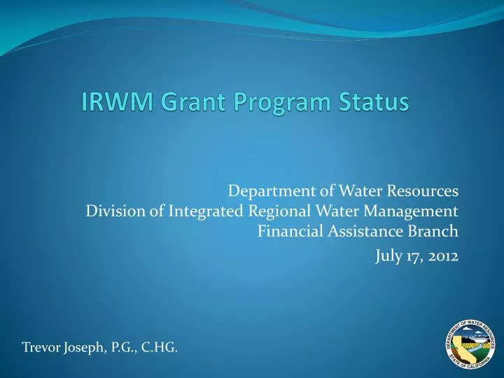 irwm grant program status