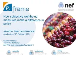 How subjective well-being measures make a difference in policy eframe final conference
