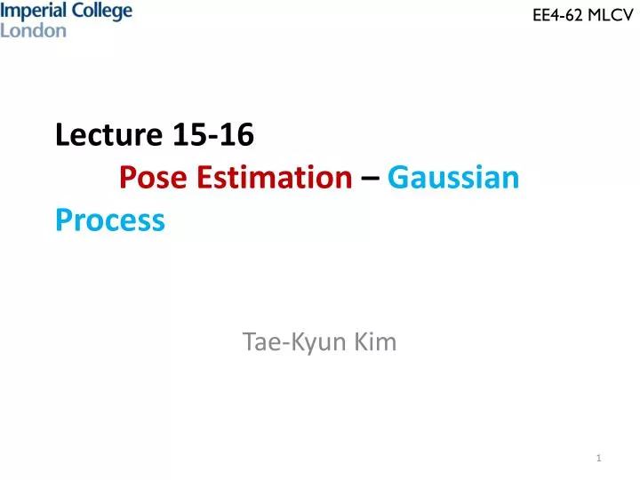 lecture 15 16 pose estimation gaussian process
