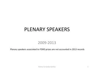 plenary speakers