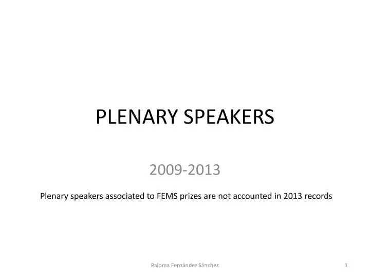 plenary speakers