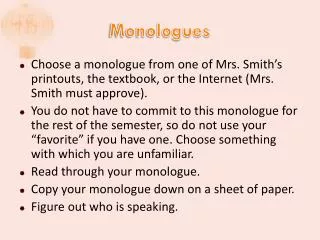 Monologues