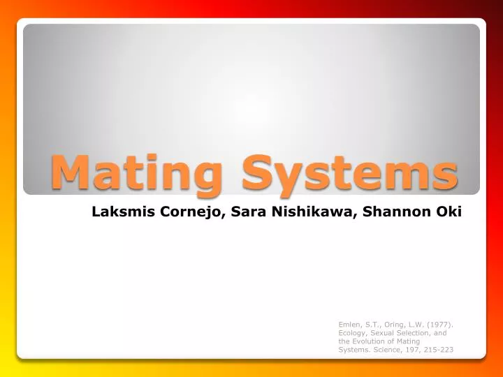 mating systems