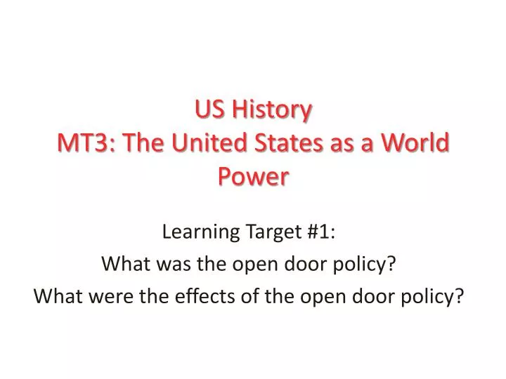 us history mt3 the united states as a world power