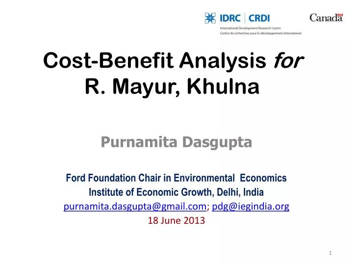 cost benefit analysis for r mayur khulna