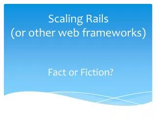 Scaling Rails (or other web frameworks)