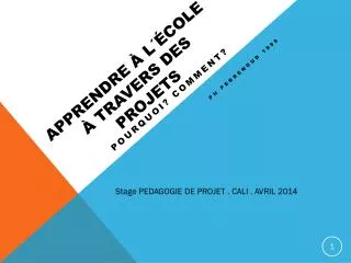 apprendre l cole travers des projets
