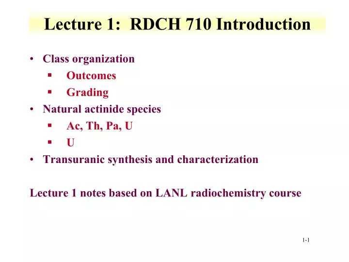 lecture 1 rdch 710 introduction