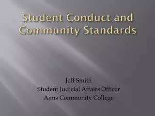 Student Conduct and Community Standards