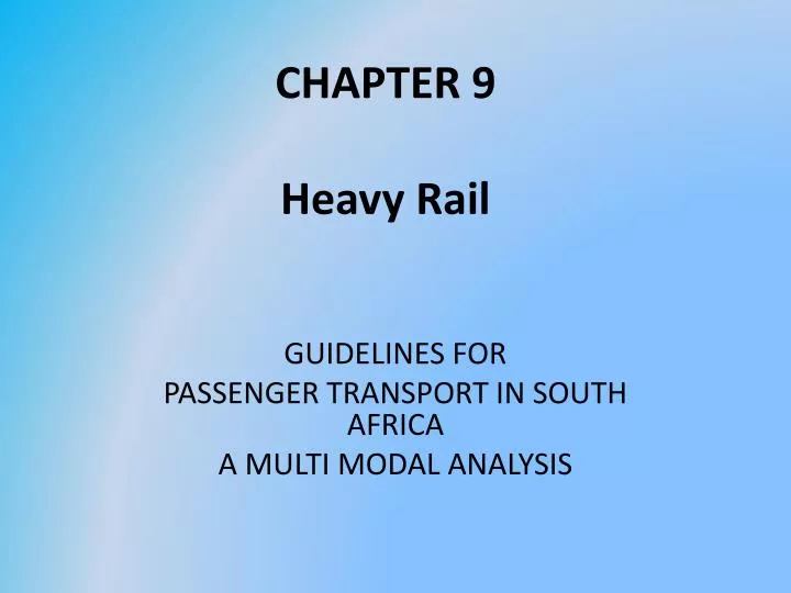 chapter 9 heavy rail