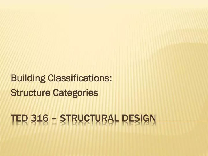 building classifications structure categories
