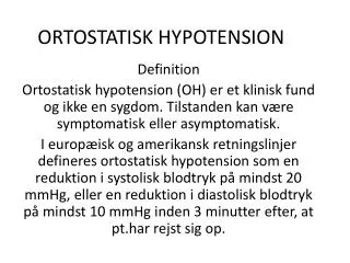 ortostatisk hypotension